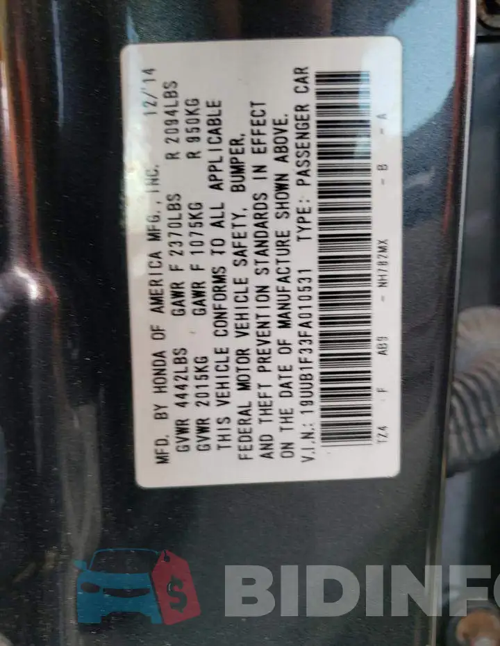 19UUB1F33FA010531 Photo# 12