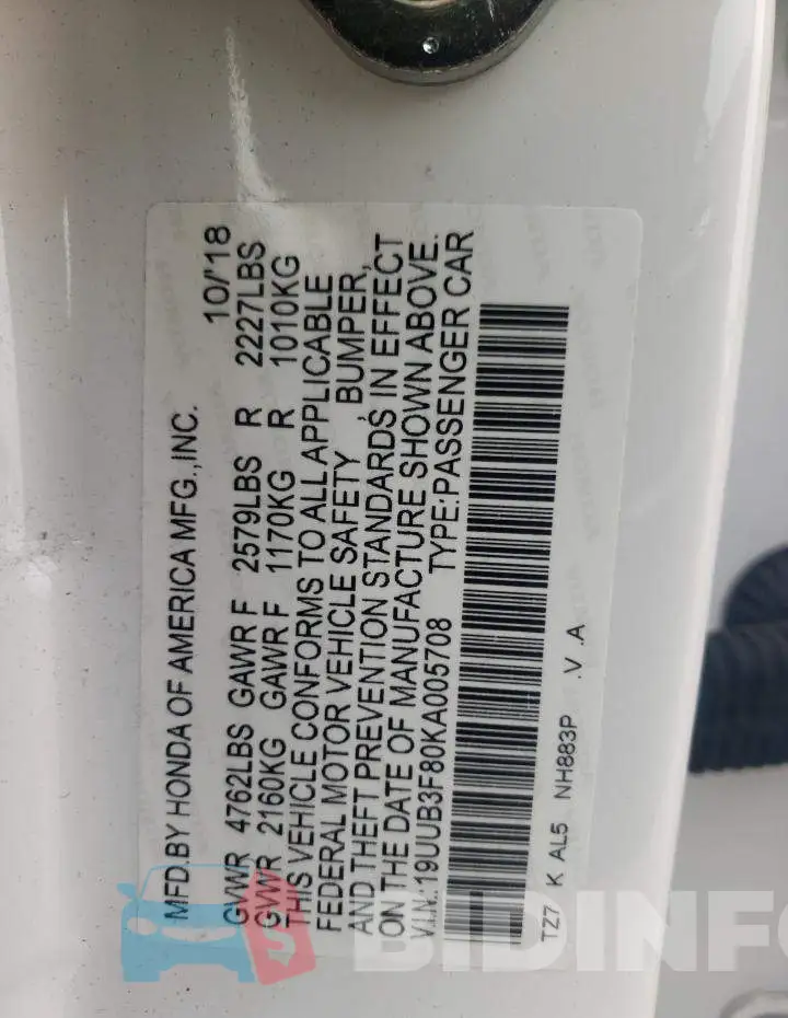 19UUB3F80KA005708 Photo# 12