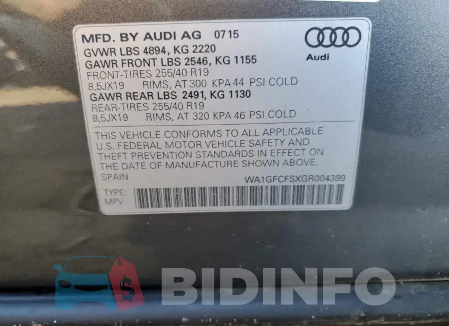 WA1GFCFSXGR004399 Photo# 13