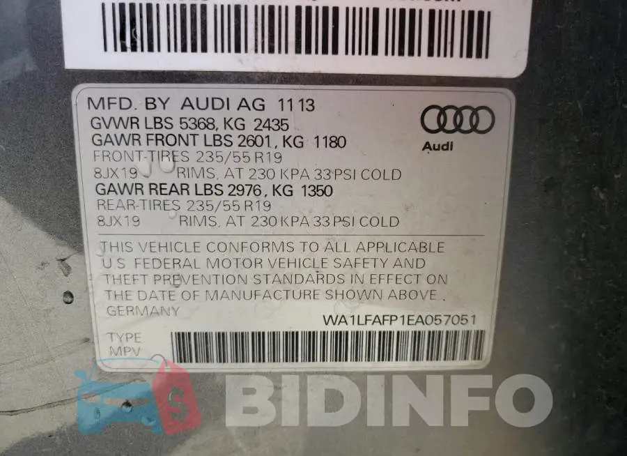 WA1LFAFP1EA057051 Photo# 13