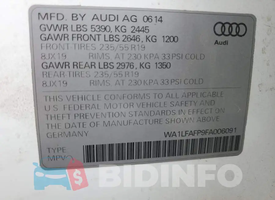 WA1LFAFP9FA006091 Photo# 12