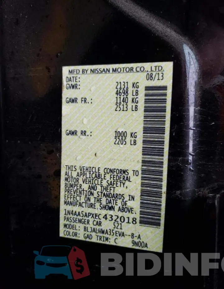 1N4AA5APXEC432018 Photo# 12