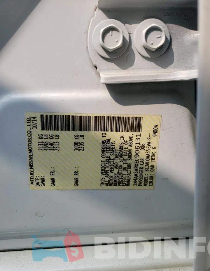 1N4AA5APXEC906131 Photo# 12