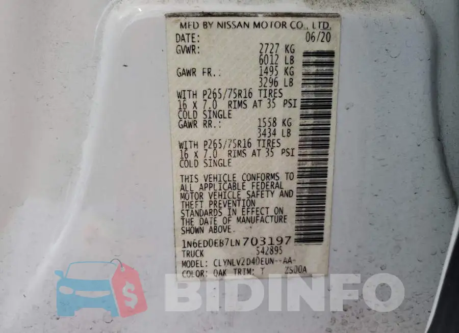 1N6ED0EB7LN703197 Photo# 13