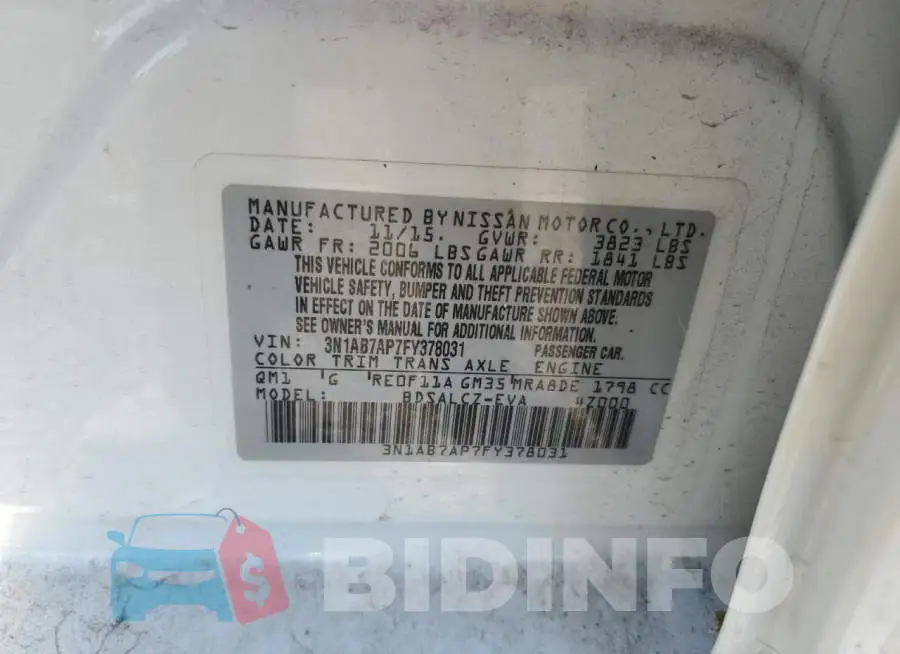 3N1AB7AP7FY378031 Photo# 12