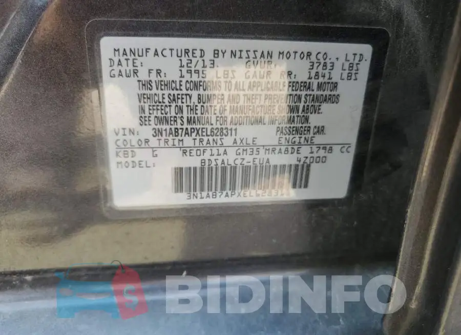 3N1AB7APXEL628311 Photo# 13