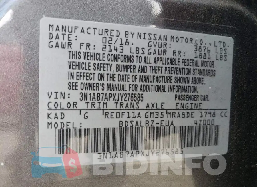 3N1AB7APXJY276585 Photo# 12