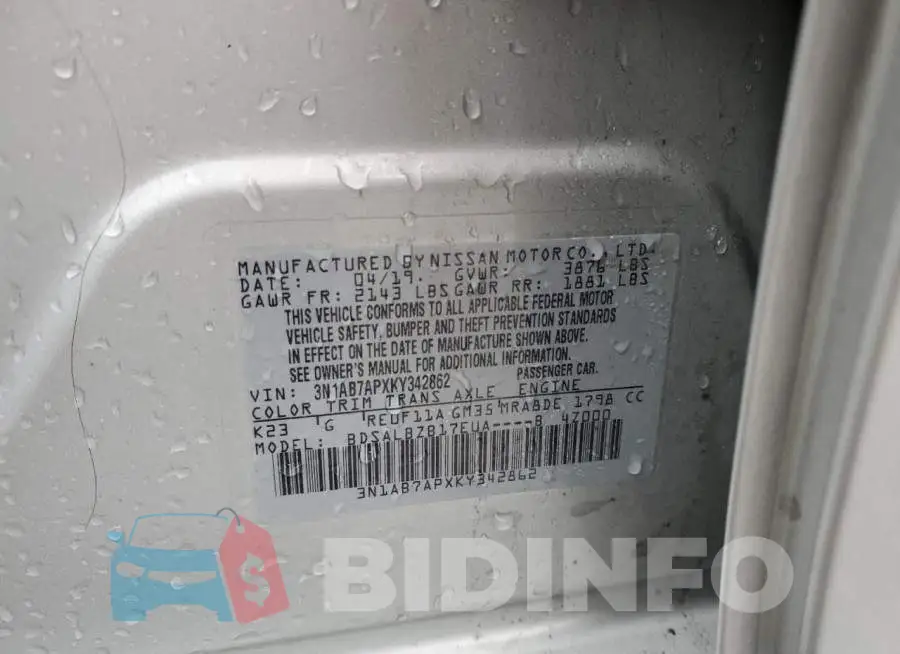3N1AB7APXKY342862 Photo# 12