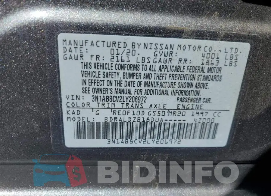 3N1AB8CV2LY206972 Photo# 12