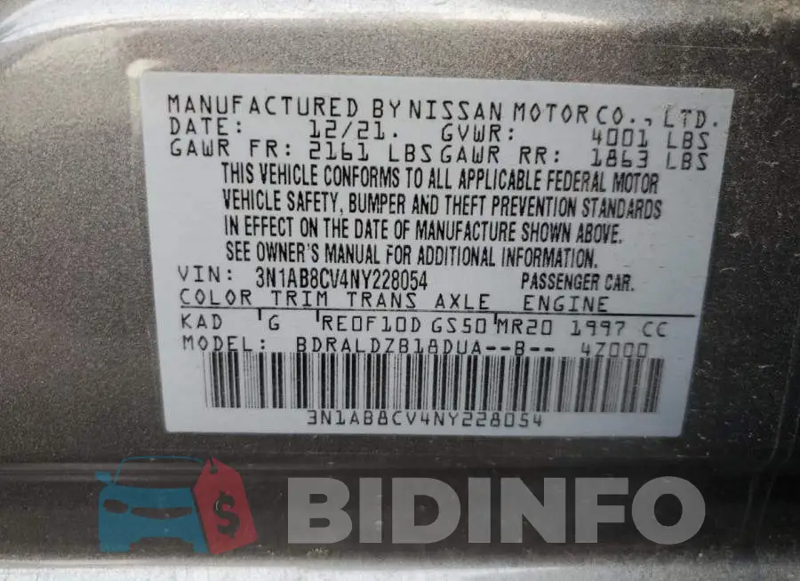 3N1AB8CV4NY228054 Photo# 13