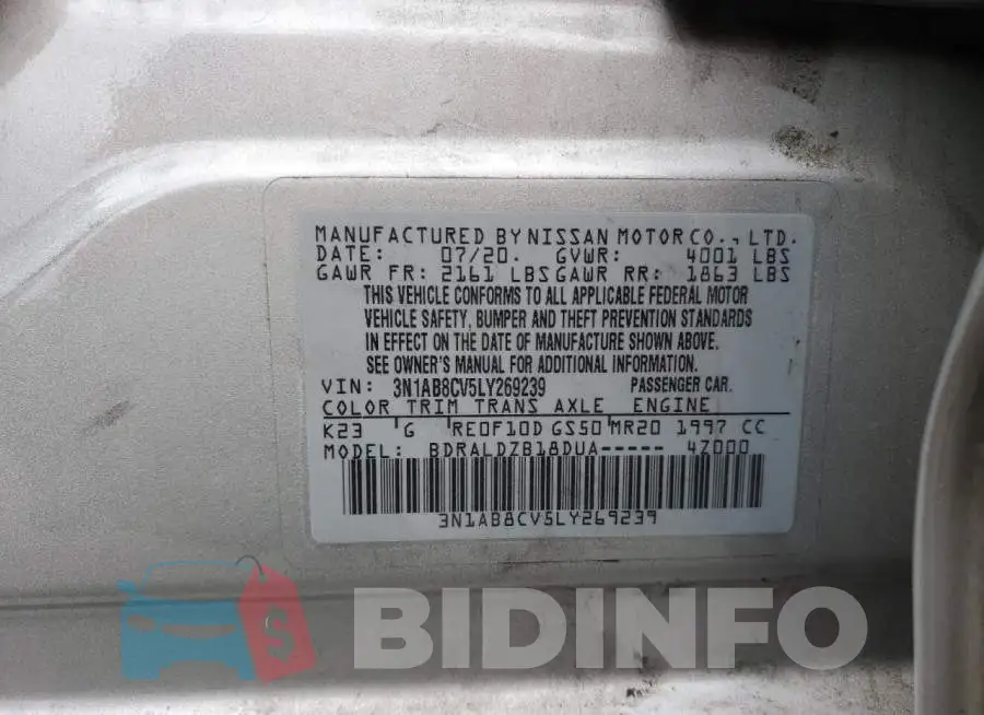 3N1AB8CV5LY269239 Photo# 13