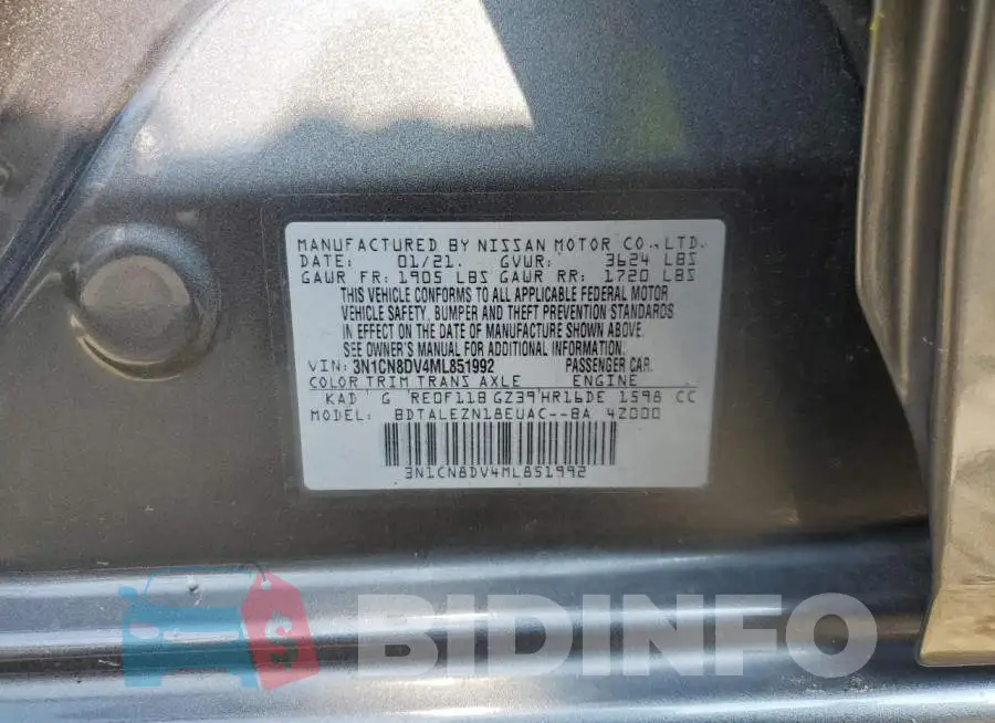3N1CN8DV4ML851992 Photo# 12