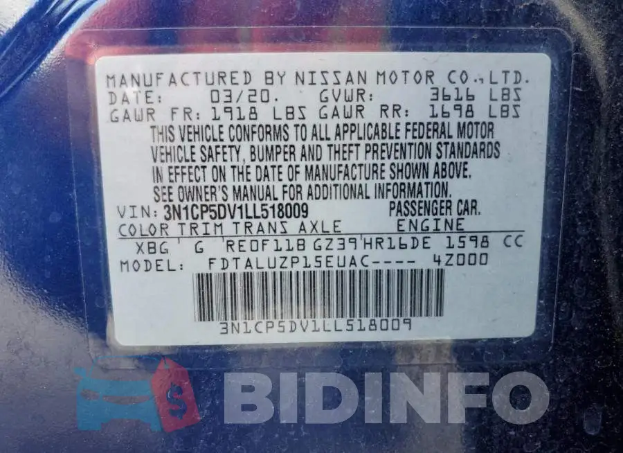 3N1CP5DV1LL518009 Photo# 13