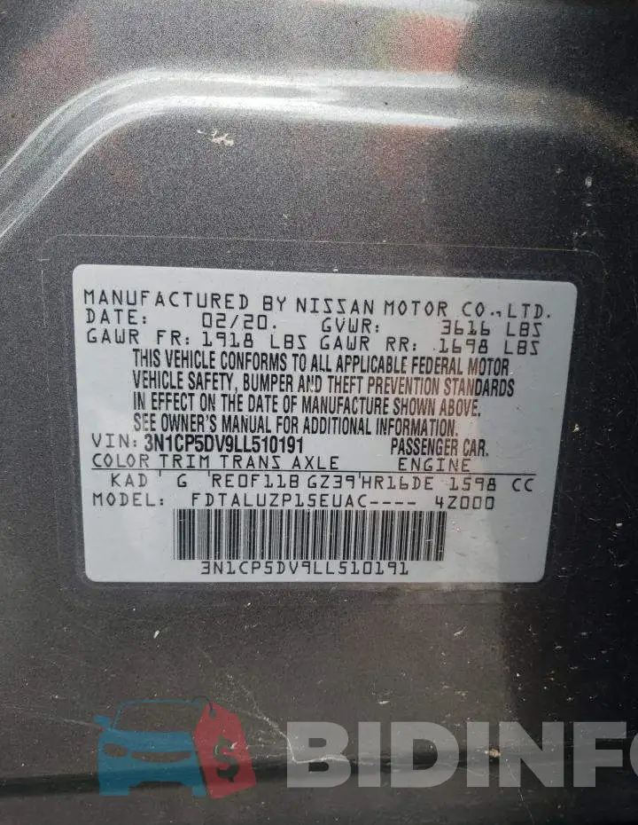3N1CP5DV9LL510191 Photo# 12