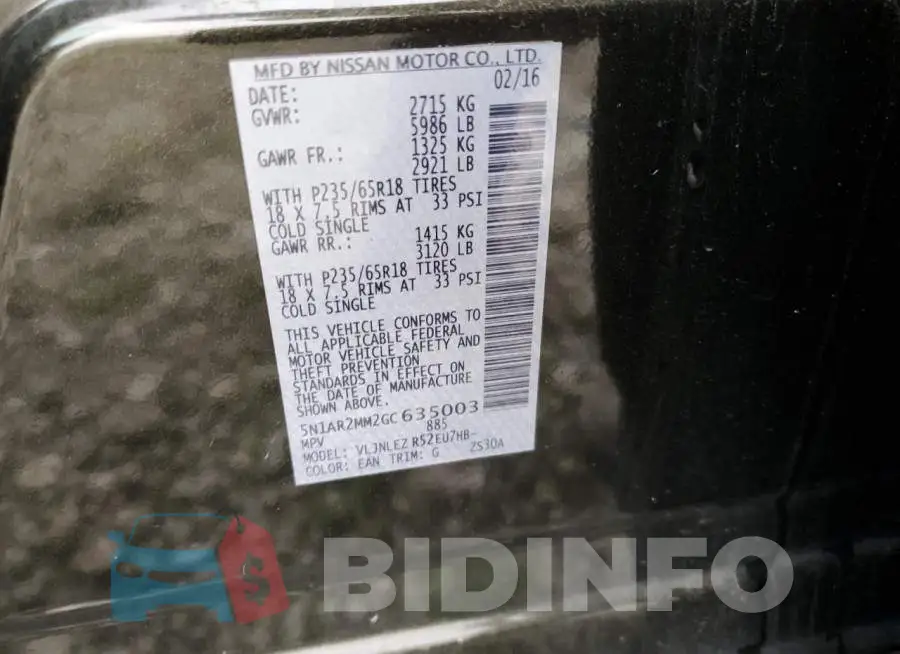 5N1AR2MM2GC635003 Photo# 13