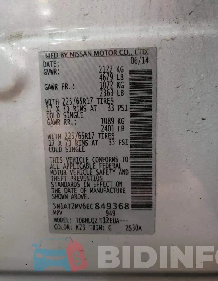 5N1AT2MV6EC849368 Photo# 12
