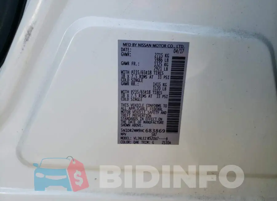 5N1DR2MM9HC683869 Photo# 13