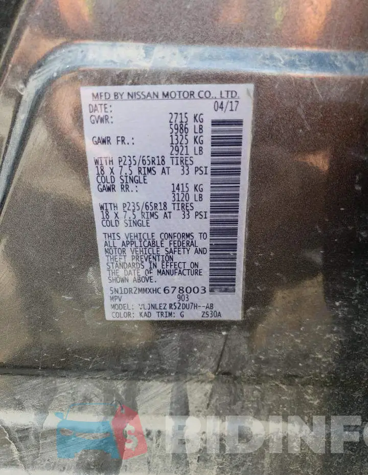 5N1DR2MMXHC678003 Photo# 12