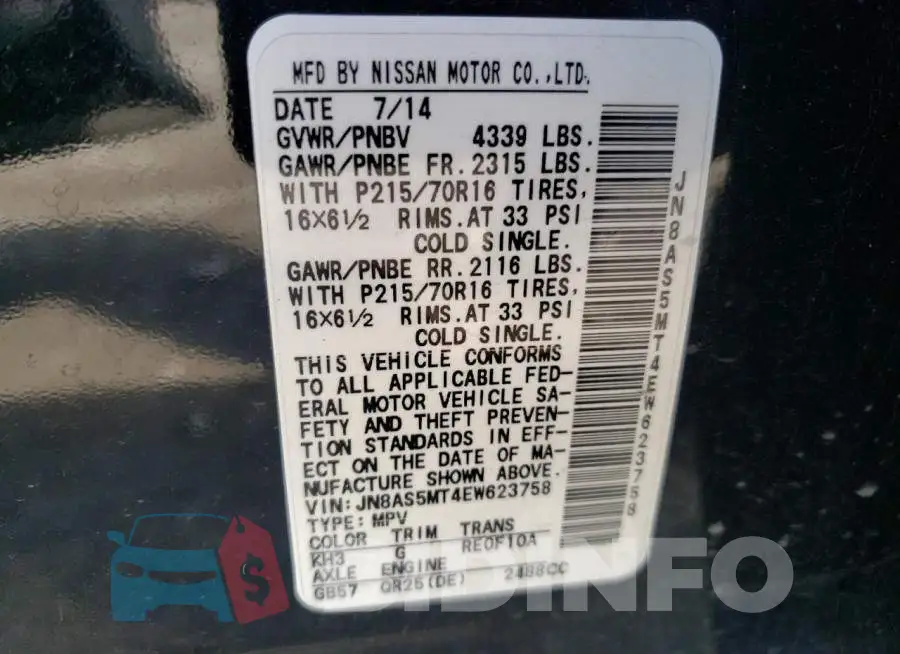 JN8AS5MT4EW623758 Photo# 13