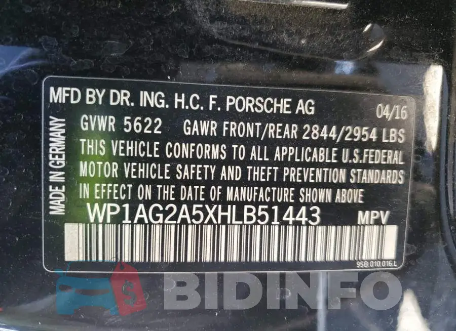 WP1AG2A5XHLB51443 Photo# 13