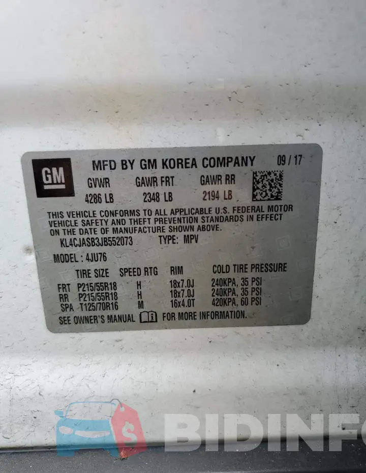 KL4CJASB3JB552073 Photo# 14