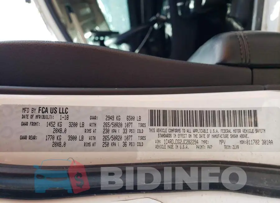 1C4RDJDG2JC282294 Photo# 13