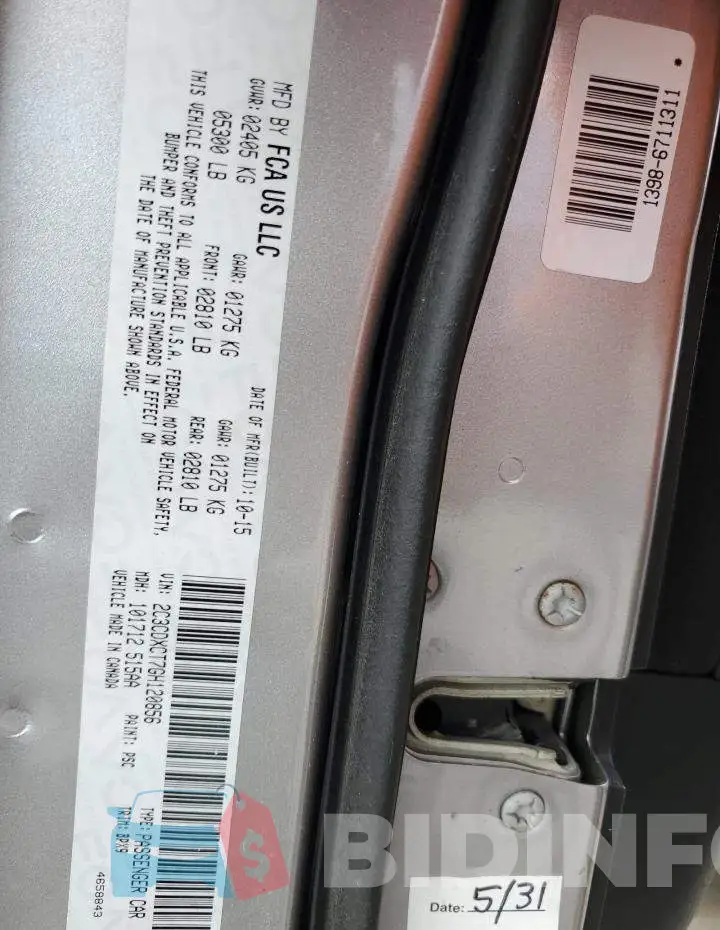 2C3CDXCT7GH120856 Photo# 13
