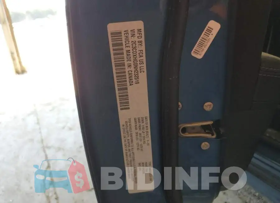 2C3CDXHG0NH232519 Photo# 12