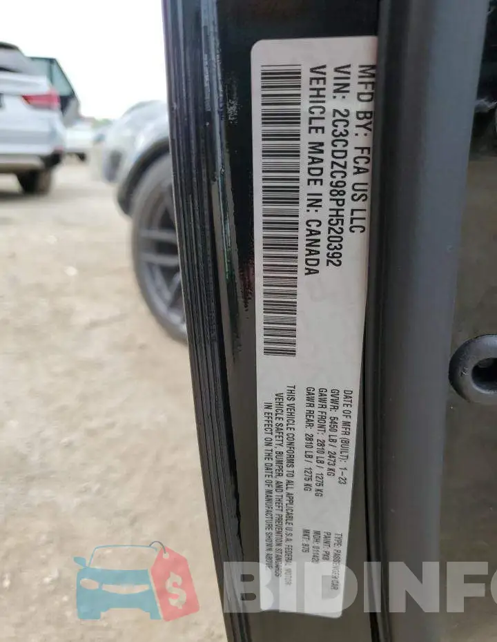 2C3CDZC98PH520392 Photo# 13