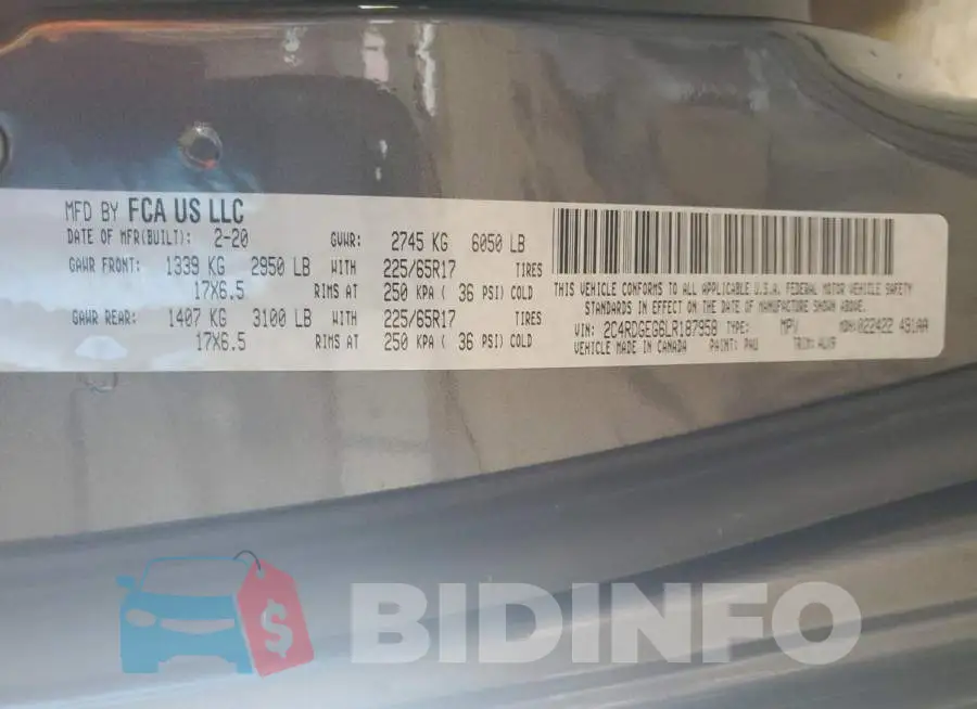 2C4RDGEG6LR187958 Photo# 13