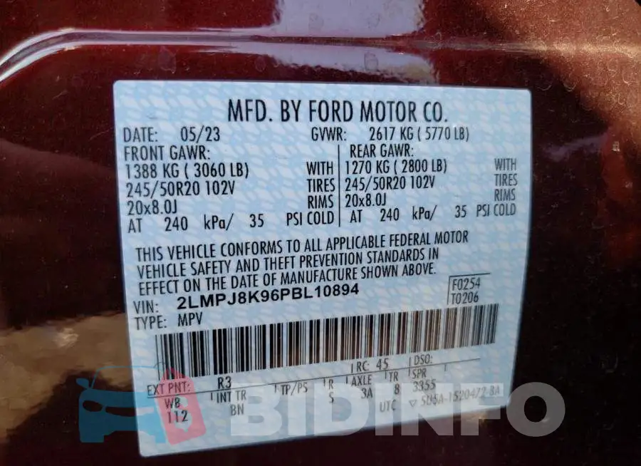 2LMPJ8K96PBL10894 Photo# 13