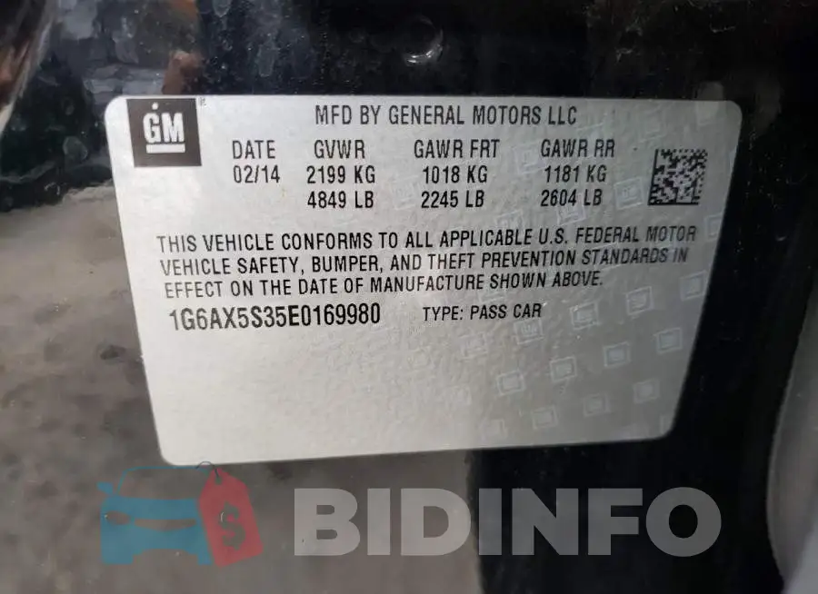 1G6AX5S35E0169980 Photo# 12