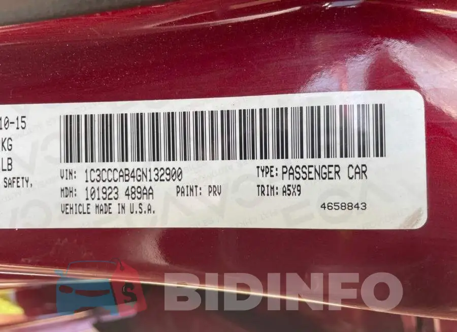 1C3CCCAB4GN132900 Photo# 10