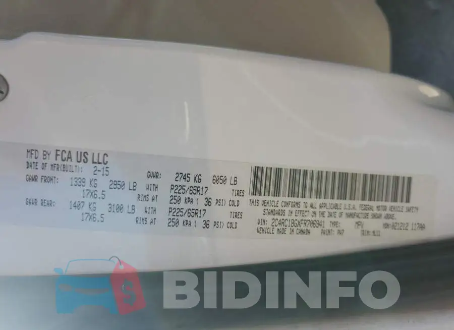 2C4RC1BGXFR706941 Photo# 13