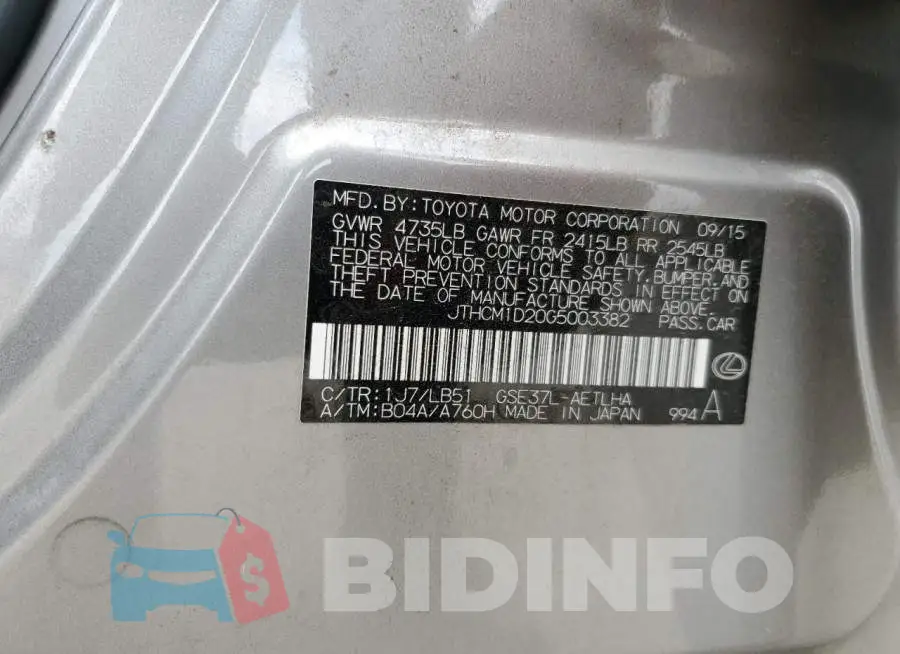 JTHCM1D20G5003382 Photo# 12