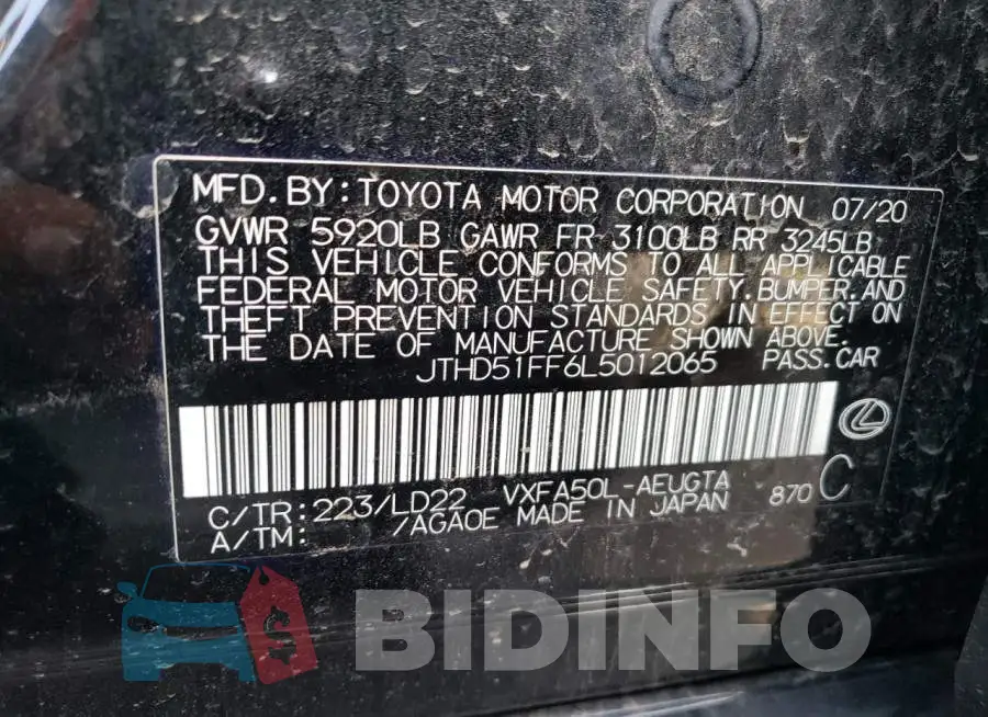 JTHD51FF6L5012065 Photo# 12