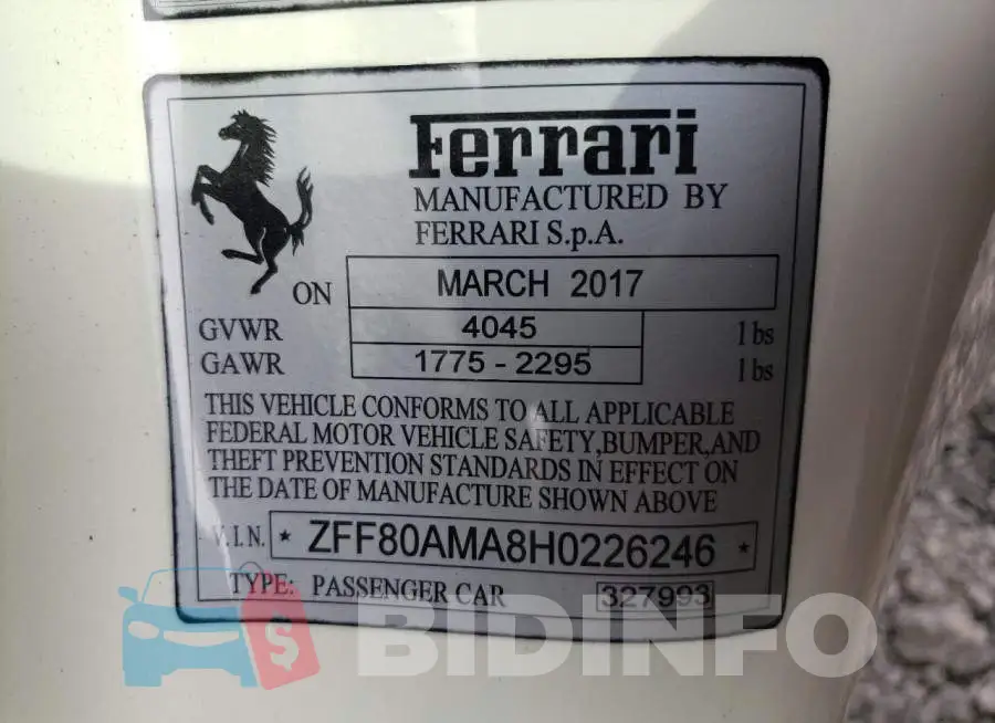 ZFF80AMA8H0226246 Photo# 13