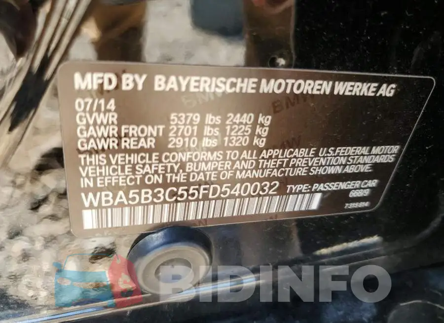 WBA5B3C55FD540032 Photo# 12