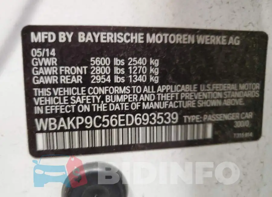 WBAKP9C56ED693539 Photo# 13
