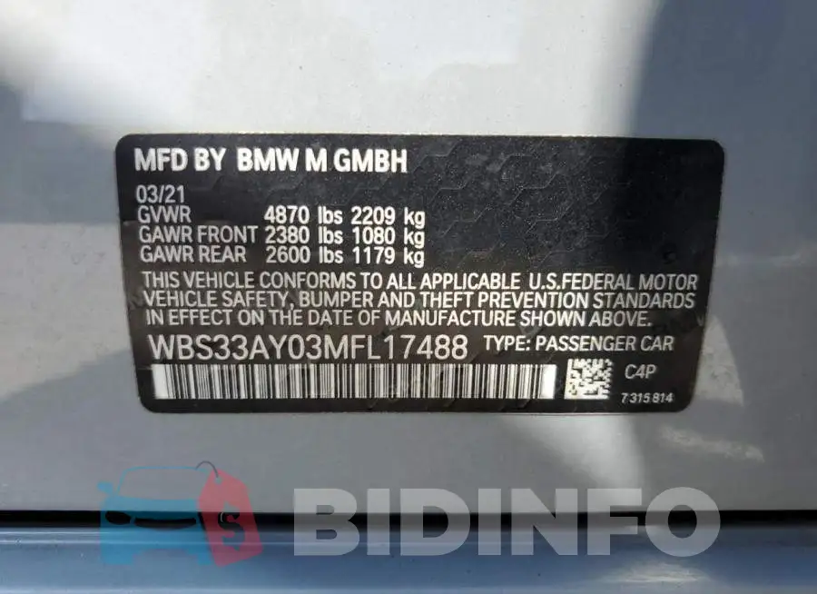 WBS33AY03MFL17488 Photo# 12