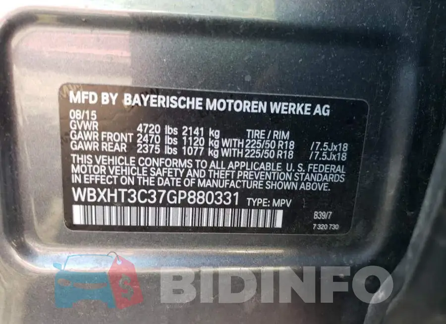 WBXHT3C37GP880331 Photo# 13