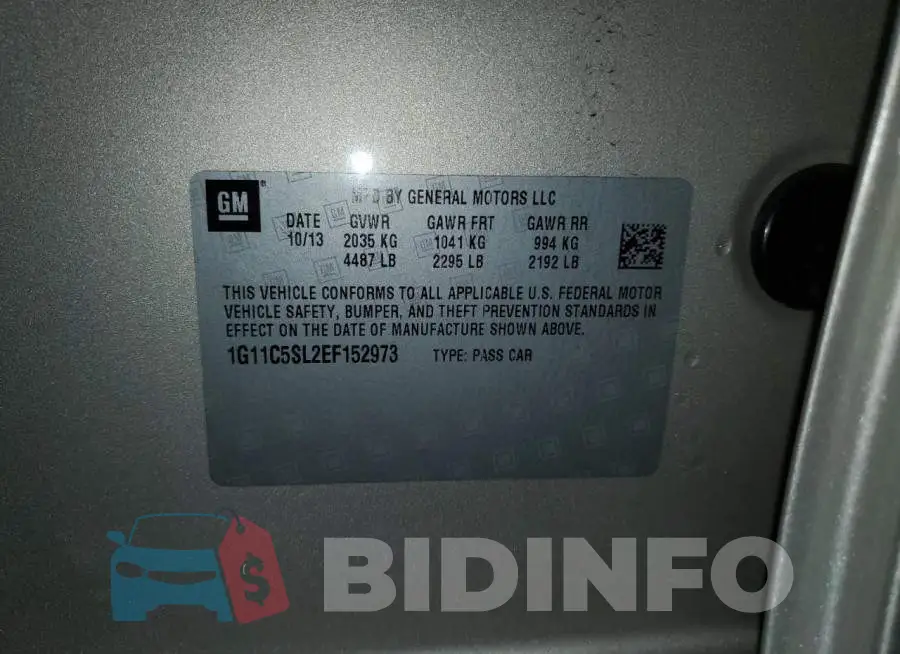1G11C5SL2EF152973 Photo# 13