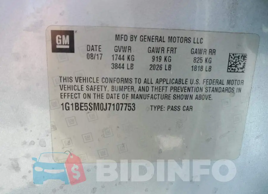 1G1BE5SM0J7107753 Photo# 12