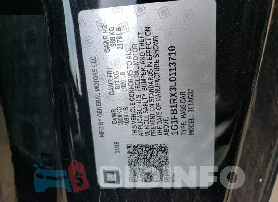 1G1FB1RX3L0113710 Photo# 13