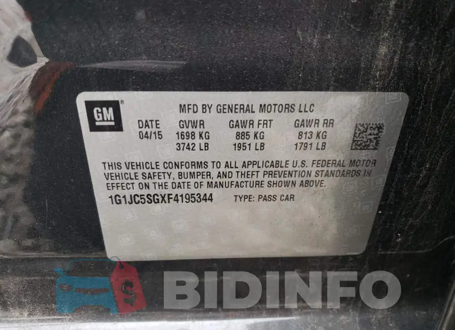 1G1JC5SGXF4195344 Photo# 12