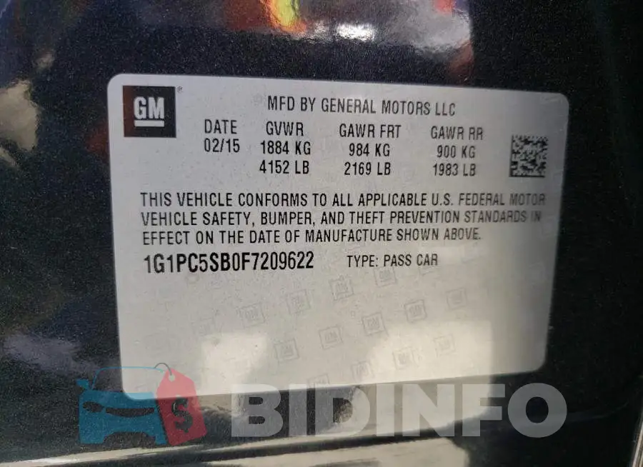 1G1PC5SB0F7209622 Photo# 12