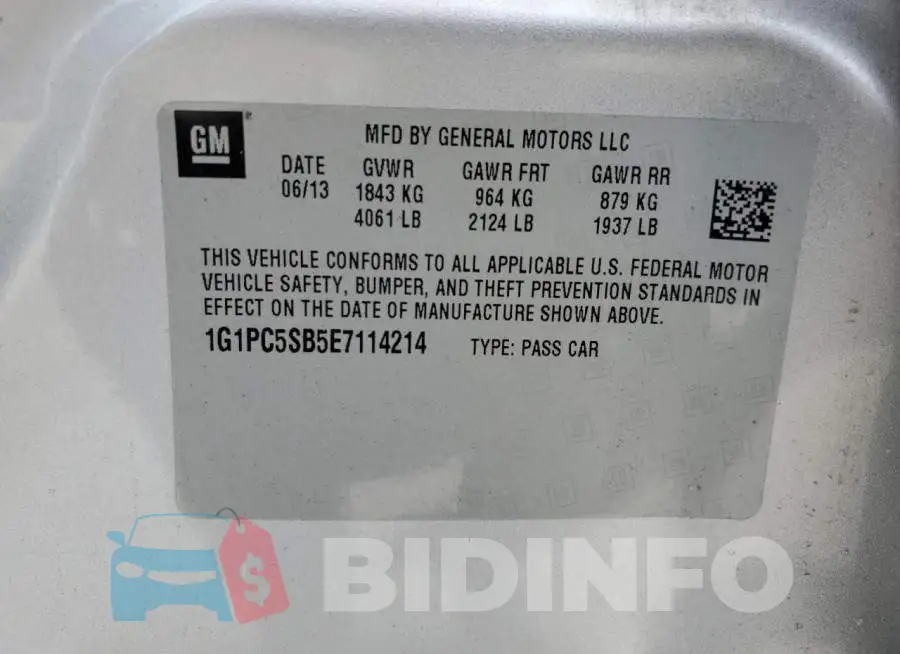 1G1PC5SB5E7114214 Photo# 13