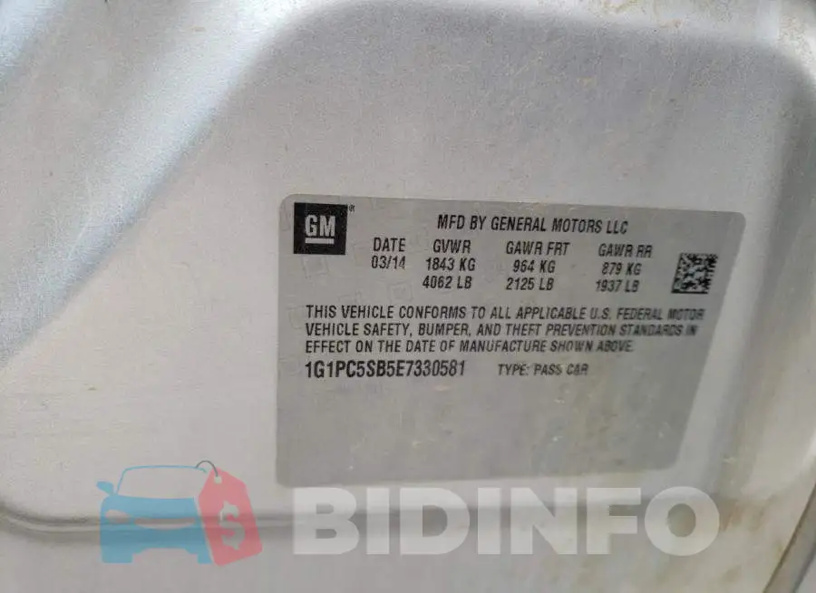 1G1PC5SB5E7330581 Photo# 12