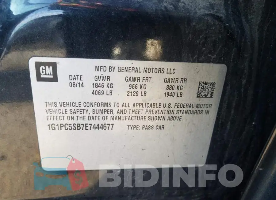1G1PC5SB7E7444677 Photo# 12