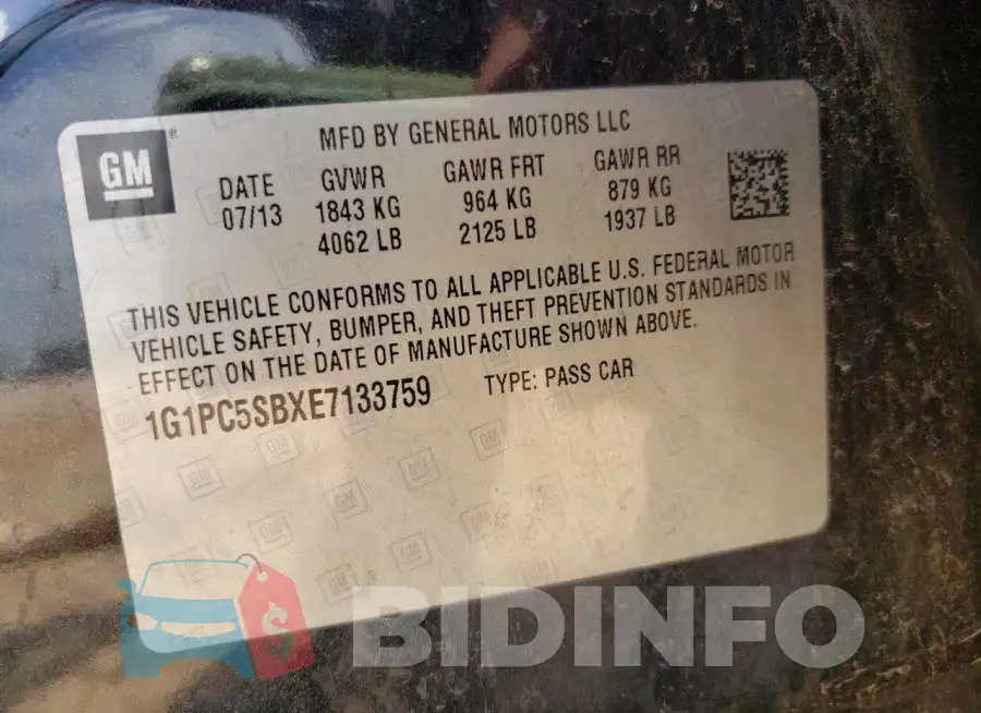 1G1PC5SBXE7133759 Photo# 10